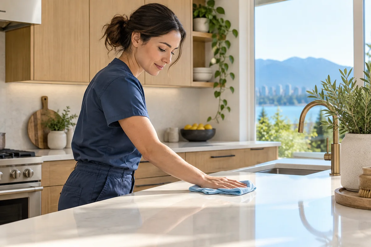 Home cleaning service in a Metro Vancouver home