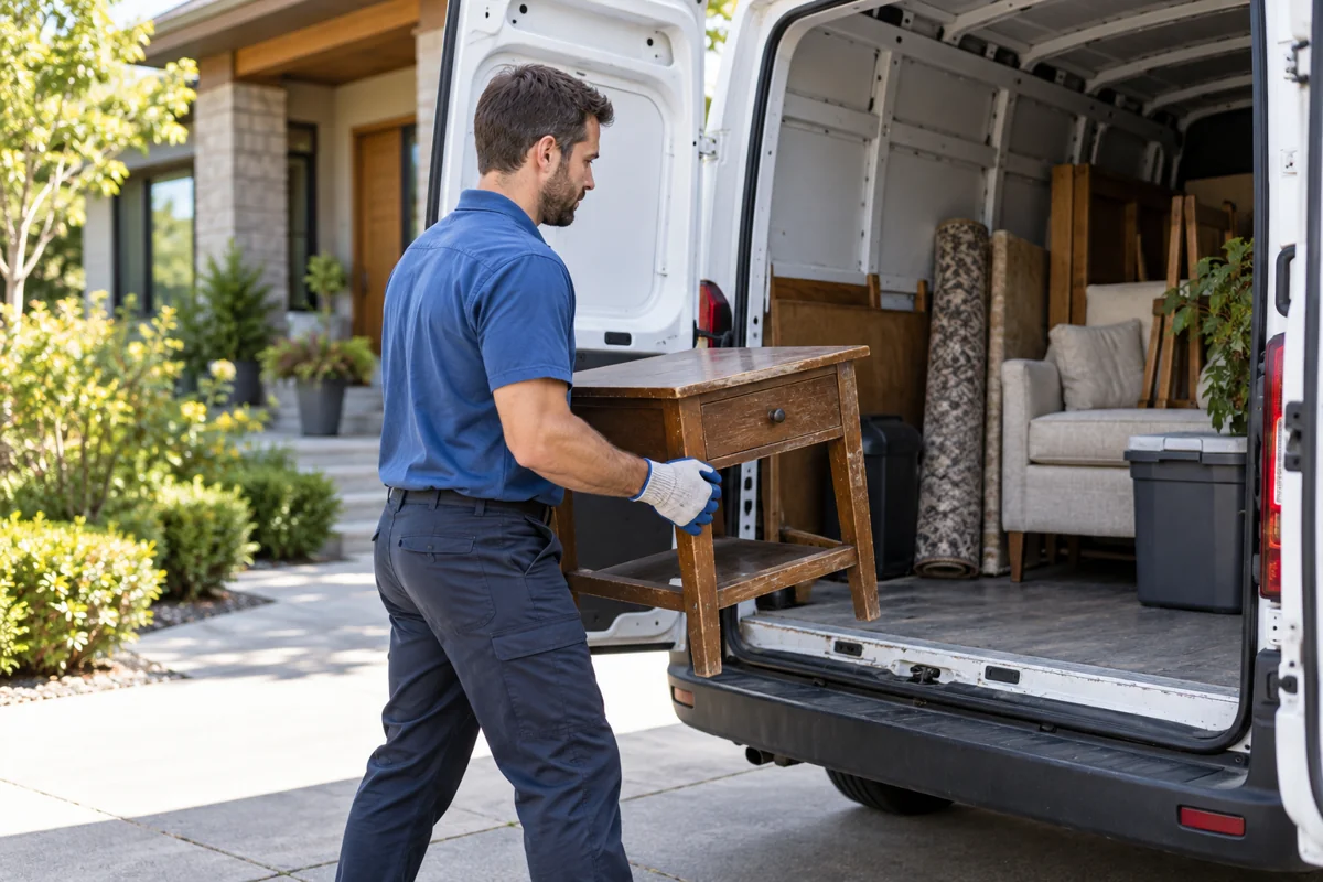 Junk removal service in a Metro Vancouver home